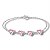 Pulseira de Prata Corações Zircônia Rosa Bebê - Imagem 1
