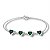 Pulseira de Prata Corações Zircônia Verde Esmeralda - Imagem 1