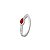 Anel de Prata Navete Vermelho - Imagem 1