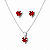 Conjunto de Prata Coração Vermelho Zircônia 40 cm v12 - Imagem 1