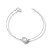 Pulseira de Prata Coração Cristal 6 mm Aro Cravejado - Imagem 1