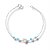 Pulseira de Prata Coração Cristal e Azul - Imagem 1