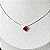 Colar de Prata Pingente Quadrado Vermelho 45 cm - Imagem 2