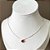 Colar de Prata Pingente Quadrado Vermelho 45 cm - Imagem 1