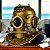 Escafandro Gold  em Metal 18 cm - Imagem 1
