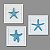Jogo c/3 Quadros Náuticos 25cm Estrela Azul - Imagem 1