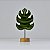 Enfeite Pedestal Folha Verde em Madeira 22x12x6,5 cm - Imagem 1