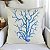 Almofada Cheia Coral Azul Galhos 40x40 - Imagem 1