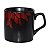 Caneca Preta Flor Vermelha em Cerâmica 450 ml - Imagem 1