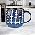 Caneca Round Azul Riscos em Cerâmica 350ml - Imagem 1