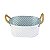 Vaso Branco Oval Losango G em Metal - Imagem 2