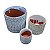 Kit De Vaso Cerâmica 3Pcs Azul Formas - Imagem 2