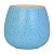 Vaso Em Ceramica Azul com Textura De Bolinhas - Imagem 1
