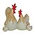Galo Galinha E 2 Pintinhos Em Resina - Imagem 1