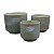 Kit 3 Pçs Vasos Verde Relevo Vertical - Imagem 1