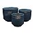 Kit 3 Pçs Vasos Azul Relevo Vertical - Imagem 1