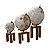 Globo Decorativo Branco com Base Amadeirada P - Imagem 3