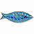 Petisqueira de Cerâmica Peixe Azul Escuro - Imagem 3
