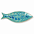 Petisqueira de Cerâmica Peixe Azul Claro - Imagem 2