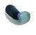 Vaso Decorativo Concha Náutilus Branca com Azul - Imagem 3
