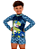 Conjunto Sunga Infantil + Blusa Proteção Uv50 Térmica Dry Dinossauro Verde - Imagem 1