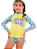 Kit 3 Peça Blusa Pro Uv 50 + Biquíni + Top Infantil Amarelo Summer - Imagem 1