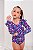 Maiô Manga Longa Infantil Bebe Maio Menina Proteção Uv 50+Violeta Unicornio - Imagem 7