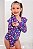 Maiô Manga Longa Infantil Bebe Maio Menina Proteção Uv 50+Violeta Unicornio - Imagem 8