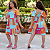 Vestido Curto Estampado Infantil E Juvenil Festa Azul-Laranja - Imagem 6