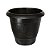 Vaso de Plantas Plástico Jardineira Decorativa Redondo Preto - Imagem 1