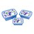 KIt 3 Potes Para Alimentos Retangular Azul 220/420/750 ML 4159 JAguar - Imagem 1
