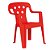 Cadeira Poltroninha Infantil Educativa de Plástico Vermelha - Imagem 1