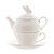 Conjunto 3 Peças Para Servir Chá de Porcelana Luxo Branco - Imagem 4