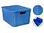 Caixa Organizadora Rattan 7 Litros Multiuso Com Tampa Azul - Imagem 2