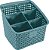 Organizador Multiuso Rattan Verde 6 Divisórias 16x18x19CM - Imagem 1