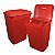 Cesto P/Roupa Suja Retangular 72 Lts Rattan C/Tampa Vermelho - Imagem 1