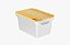 Organizador Collection Branco Com Tampa de Madeira 10 Litros - Imagem 1