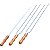 Kit 3 Espetos 85cm Lâmina Inox Com Cabo Madeira Churrasco - Imagem 2