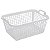 Cesto Cestinha Multiuso Telado Branca 36,7x26,3x16 Cm C/Alça - Imagem 1