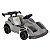 Kart Elétrico Infantil 6V Cinza C/ Controle Som Carregador - Imagem 1