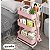 Carrinho Organizador Multiuso 3 Prateleiras Rosa Com Rodas - Imagem 4