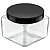 Pote de Vidro Liso Quadrado 800ML Com Tampa Preta Rosqueável - Imagem 2