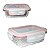 Pote de Vidro Diamond Retangular 370ML Vermelho Hermético - Imagem 3