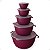 Kit 5 Vasilhas Plásticas Para Alimento C Tampa Bowl Vermelho - Imagem 1