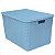 Caixa Organizadora Multiuso Empilhavel Rattan Cor Azul 70 L - Imagem 2