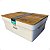 Caixa Organizadora Flat Com Tampa Teca Branca 10L 14x26x35 - Imagem 1