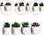 Vaso de Suculentas Artificiais Plantas de Decoração Cimento - Imagem 1