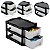 Organizador Gaveteiro Retang. Medio C/ 2 Gavetas Cor Preto - Imagem 1