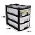 Organizador Plástico Mini Gaveteiro Com 3 gavetas Cor Preto - Imagem 3