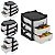 Organizador Plástico Mini Gaveteiro Com 3 gavetas Cor Preto - Imagem 1